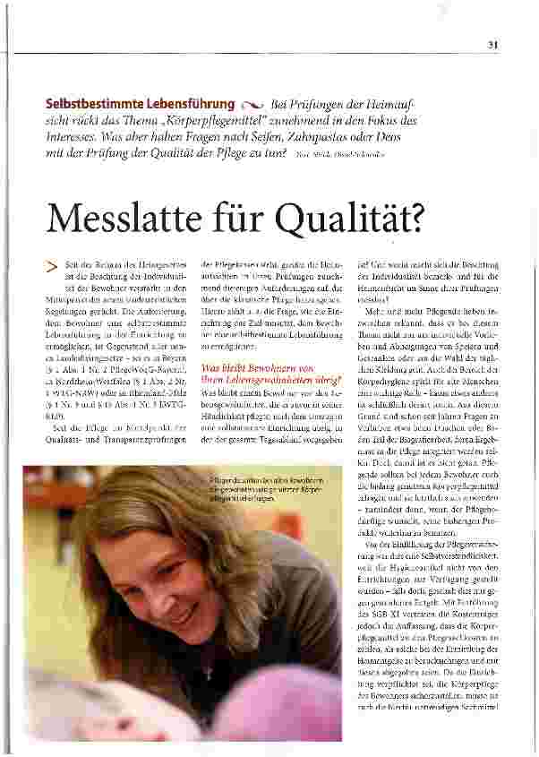 Vorschauseite 1: Messlatte für Qualität?