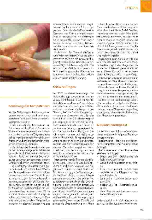 Vorschauseite 5: HEILSAME BERÜHRUNG -ERFAHRUNG VON WERTSCHÄTZUNG