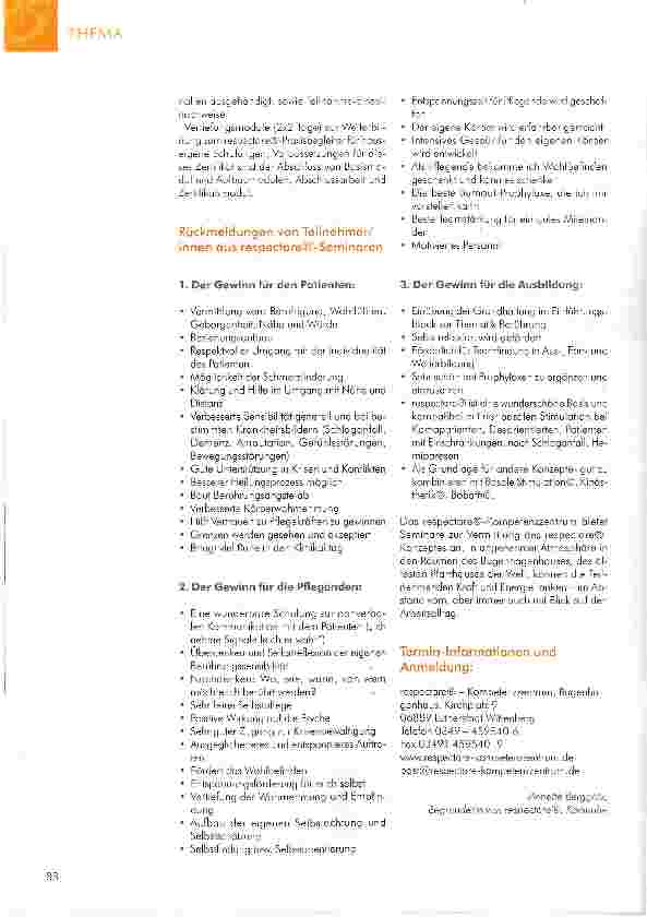 Vorschauseite 6: HEILSAME BERÜHRUNG -ERFAHRUNG VON WERTSCHÄTZUNG