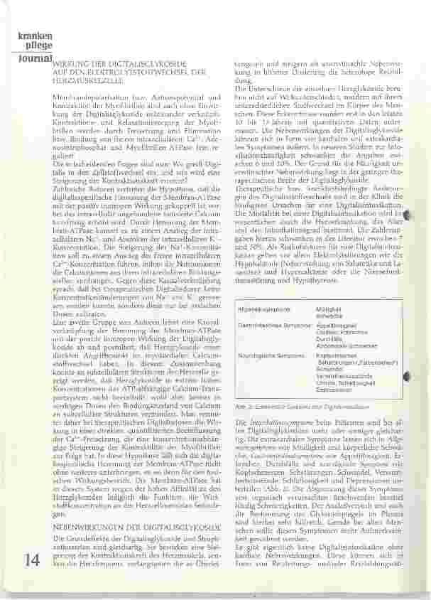 Vorschauseite 3: Wirkungen und Nebenwirkungen der Digitalisglykoside