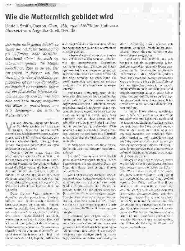 Vorschauseite 1: Wie die Muttermilch gebildet wird