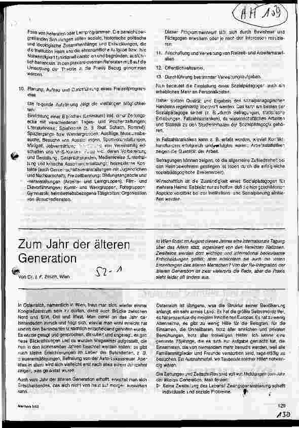 Vorschauseite 2: Das Berufsbild des Sozialpädagogen im Altenund Pflegeheim