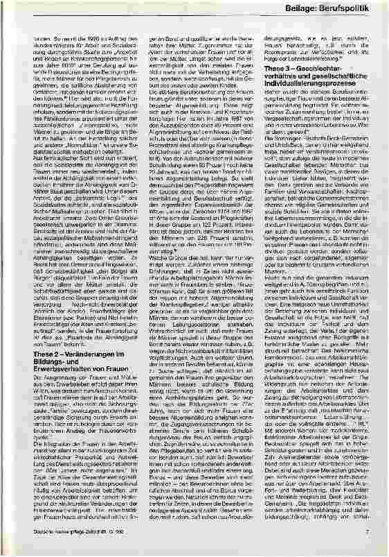 Vorschauseite 3: Sozialund bildungspolitische Aspekte sowie Forderungen der Lehrerinnen und Lehrer in pflegeberufsbildenden Schulen