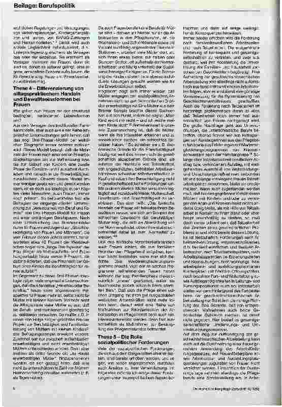 Vorschauseite 4: Sozialund bildungspolitische Aspekte sowie Forderungen der Lehrerinnen und Lehrer in pflegeberufsbildenden Schulen