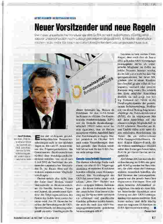Vorschauseite 1: Neuer Vorsitzender und neue Regeln