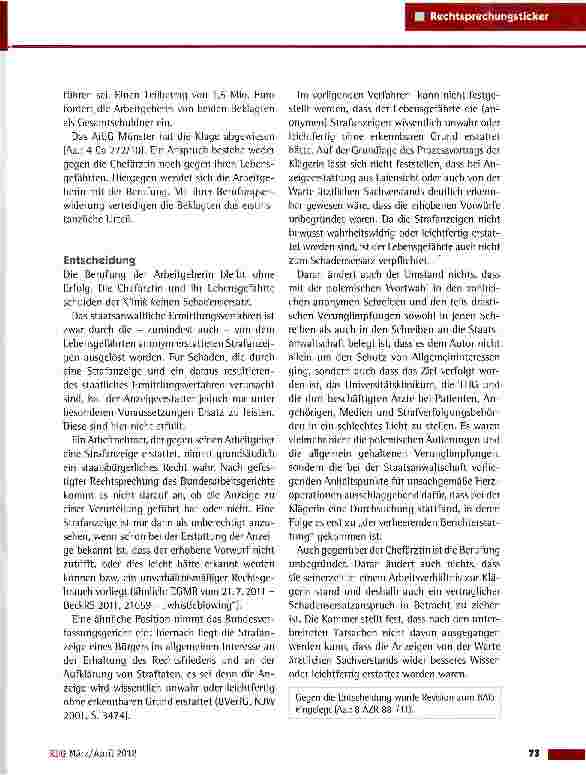Vorschauseite 2: Schadensersatz nach whistleblowing