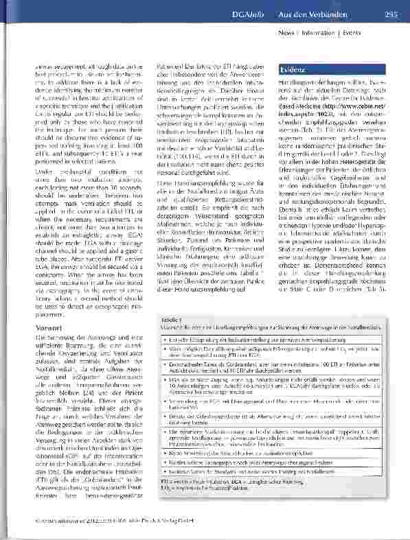 Vorschauseite 2: Handlungsempfehlung für das präklinische Atemwegsmanagement