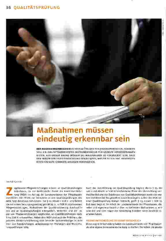 Vorschauseite 1: Maßnahmen müssen eindeutig erkennbar sein