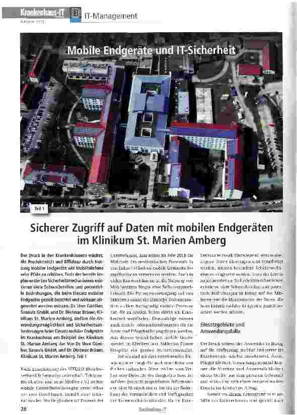 Vorschauseite 1: Sicherer Zugriff auf Daten mit mobilen Endgeräten im Klinikum St. Marien Amberg