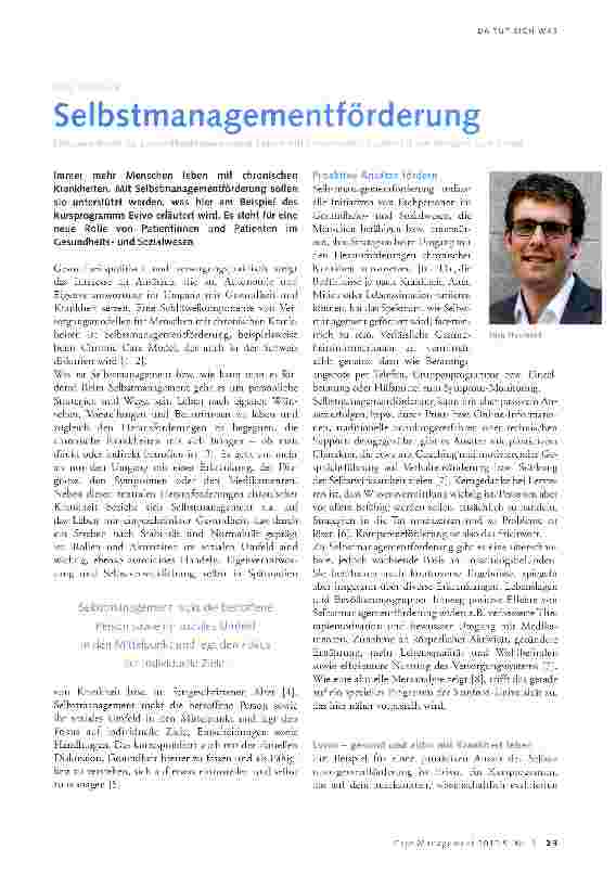Vorschauseite 1: Selbstmanagementförderung