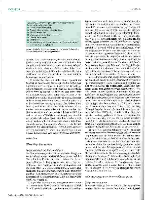 Vorschauseite 4: Patient mit unwillkürlicher Imitationsneigung von Handbewegungen nach Thalamusinfarkt: Dissoziation von willkürlicher und unwillkürlicher Bewegungskontrolle