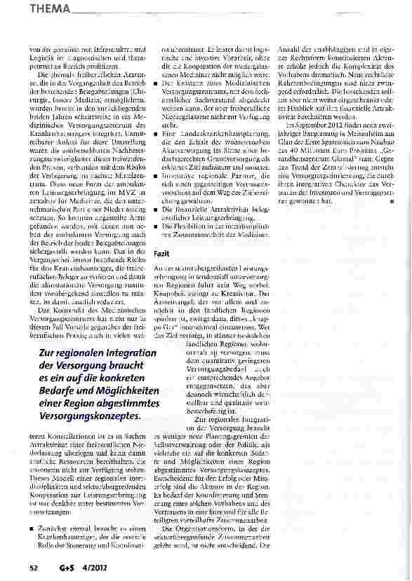 Vorschauseite 5: Integration ambulantstationärer Versorgung zur Sicherstellung medizinischer Grundversorgung in der Fläche