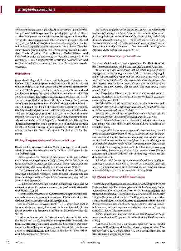 Vorschauseite 3: Wie erleben pflegende Angehörige die Inkontinenz ihres an Alzheimer-Demenz erkrankten Ehepartners?