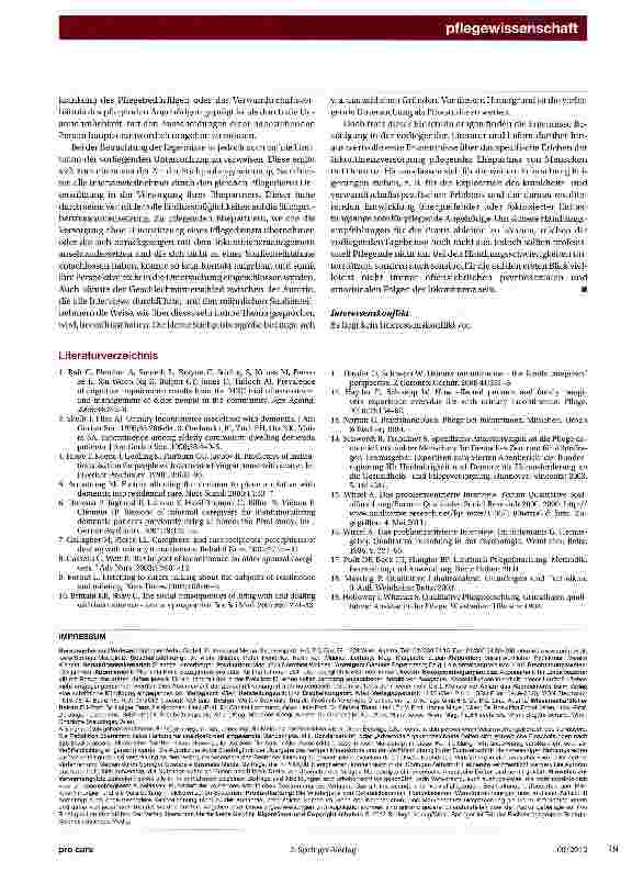 Vorschauseite 6: Wie erleben pflegende Angehörige die Inkontinenz ihres an Alzheimer-Demenz erkrankten Ehepartners?