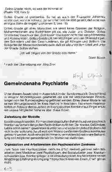 Vorschauseite 1: Gemeindenahe Psychiatrie