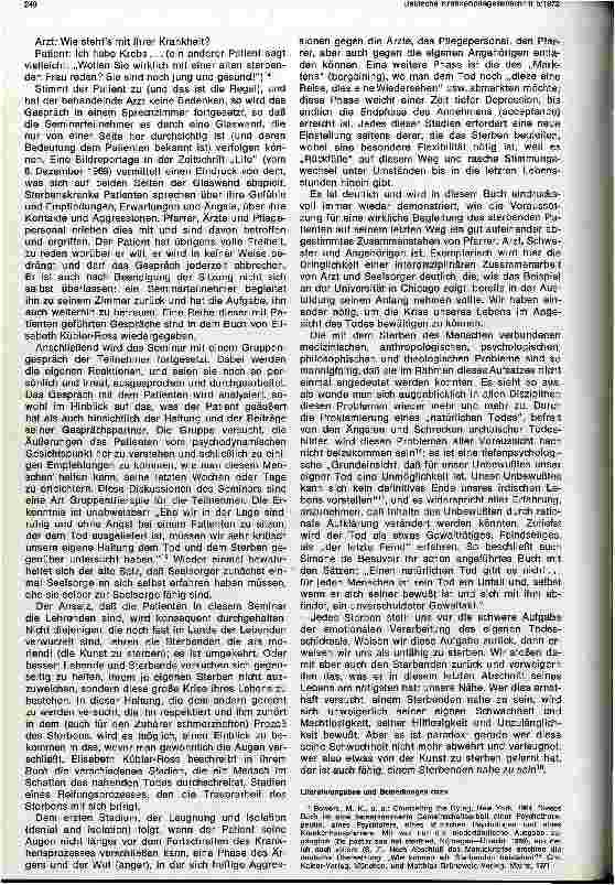 Vorschauseite 4: Die Unfähigkeit zu sterben Das Problem der Seelsorge an Sterbenden