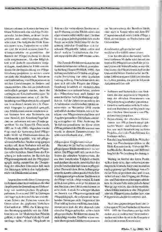 Vorschauseite 5: Zur Begutachtung der ethischen Dimension von Pflegeforschung Eine Problemanzeige