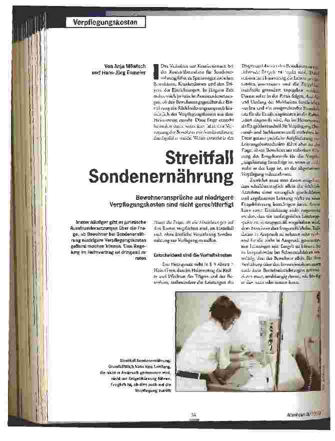 Vorschauseite 1: Steitfall Sondenernährung