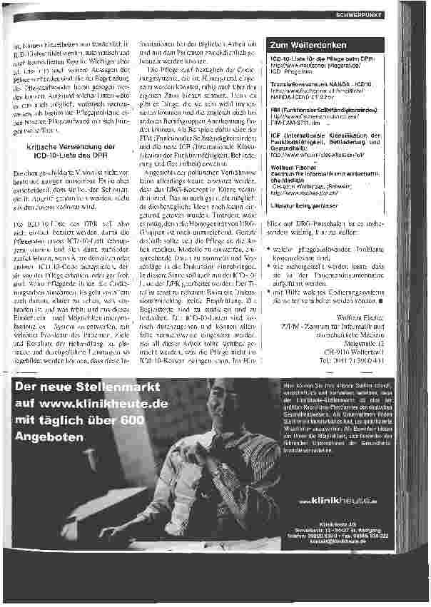 Vorschauseite 3: ICD-10 in der Pflege? - Lieber nicht!