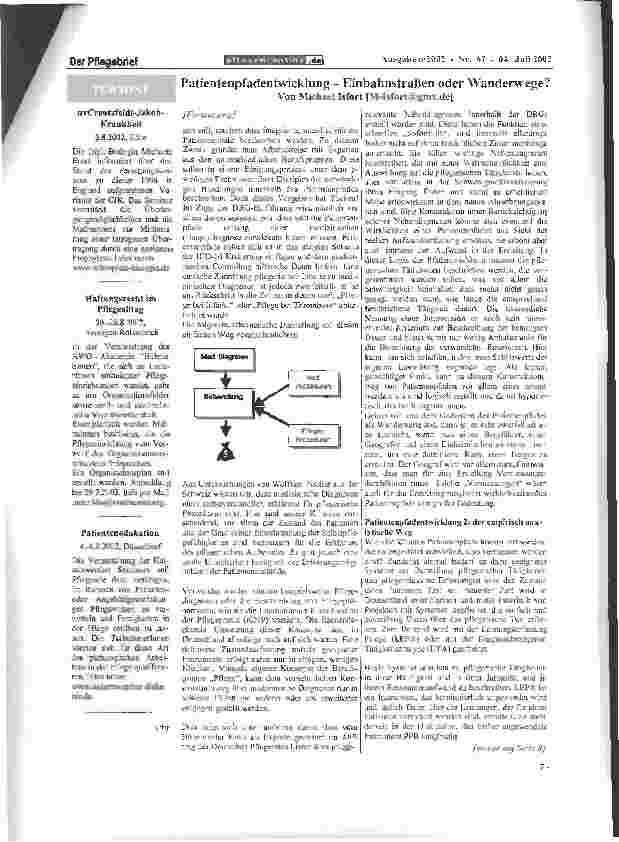 Vorschauseite 2: Patientenpfadentwicklung -Einbahnstraßen oder Wanderwege?