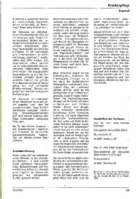 Vorschauseite 6: Möglichkeiten und Grenzen endoskopischer Chirurgie