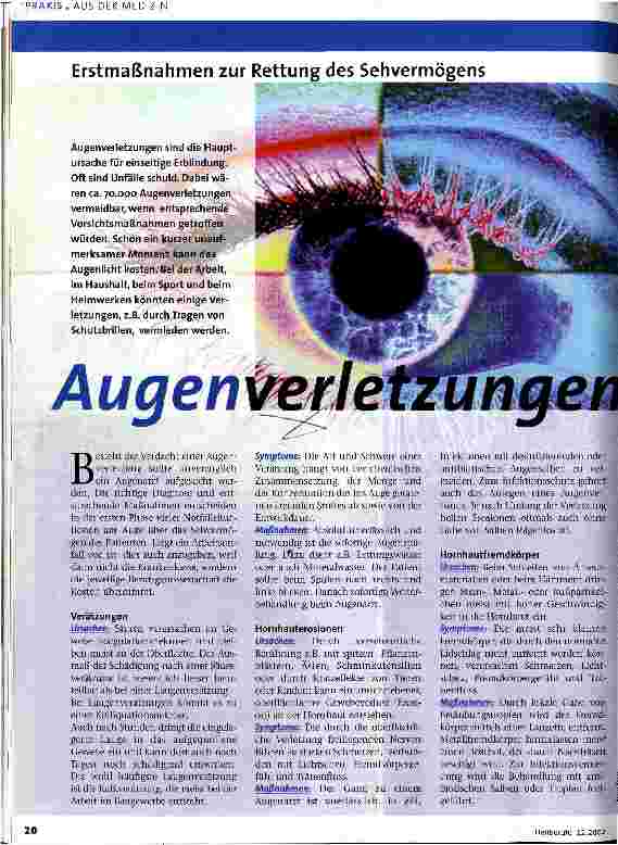 Vorschauseite 1: Augenverletzungen