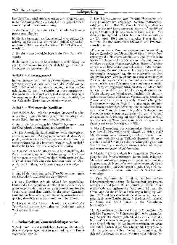 Vorschauseite 2: Bedingungen für die Erteilung von ergänzenden Schurzzertifikaten VO (EWG) Nr. 1768/92 Art. 3 Buchst d, Art. 13 I