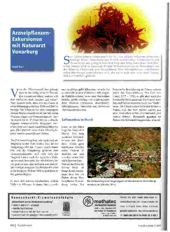 Vorschauseite 1: Arzneipflanzen-Exkursionen mit Naturarzt Vonarburg