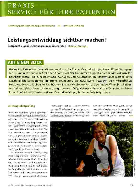 Vorschauseite 1: Leistungsentwicklung sichtbar machen!