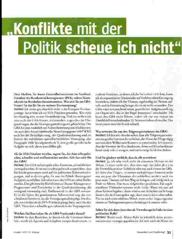 Vorschauseite 2: Konflikte mit der Politik scheue ich nicht