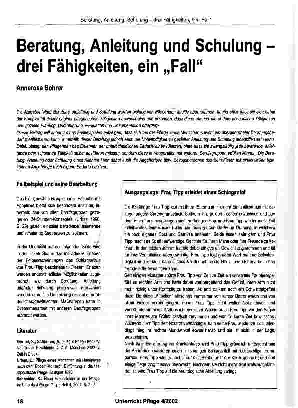 Vorschauseite 1: Beratung, Anleitung und Schulung drei Fähigkeiten, ein „Fall