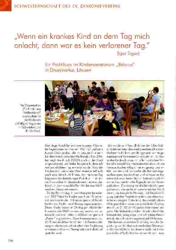 Vorschauseite 1: Wenn ein krankes Kind an dem Tag mich anlacht, dann war es kein verlorener Tag