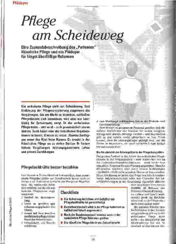 Vorschauseite 1: Pflege am Scheideweg