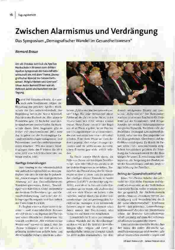 Vorschauseite 1: Zwischen Alarmismus und Verdrängung