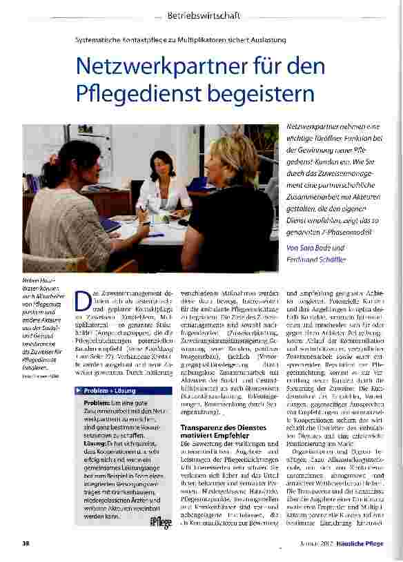 Vorschauseite 1: Netzwerkpartner für den Pflegedienst begeistern