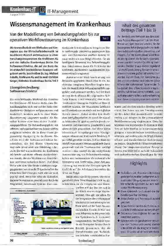 Vorschauseite 1: Wissensmanagement im Krankenhaus
