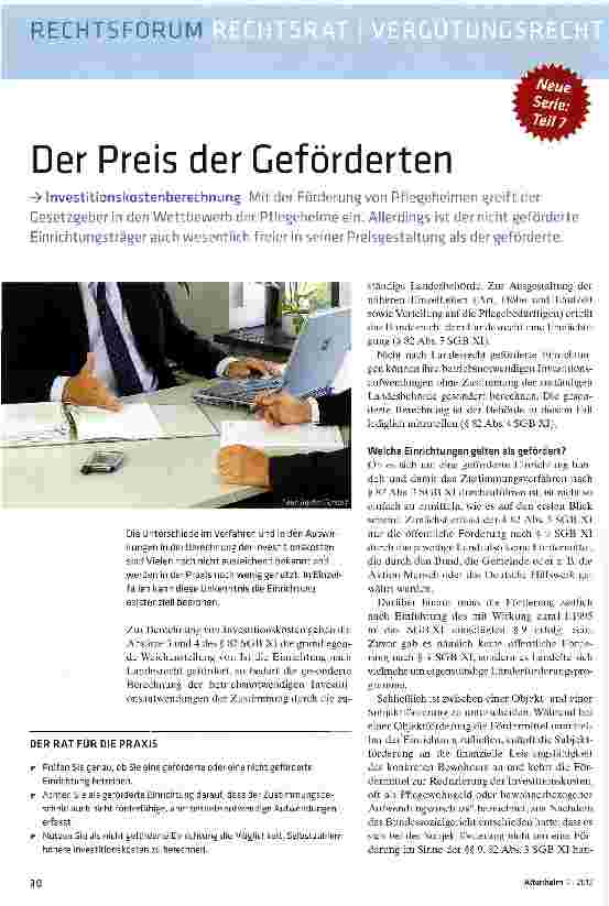 Vorschauseite 1: Der Preis der Geförderten