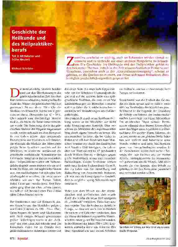 Vorschauseite 1: Geschichte der Heilkunde und des Heilpraktikerberufs Teil 3: Mittelalter und frühe Neuzeit
