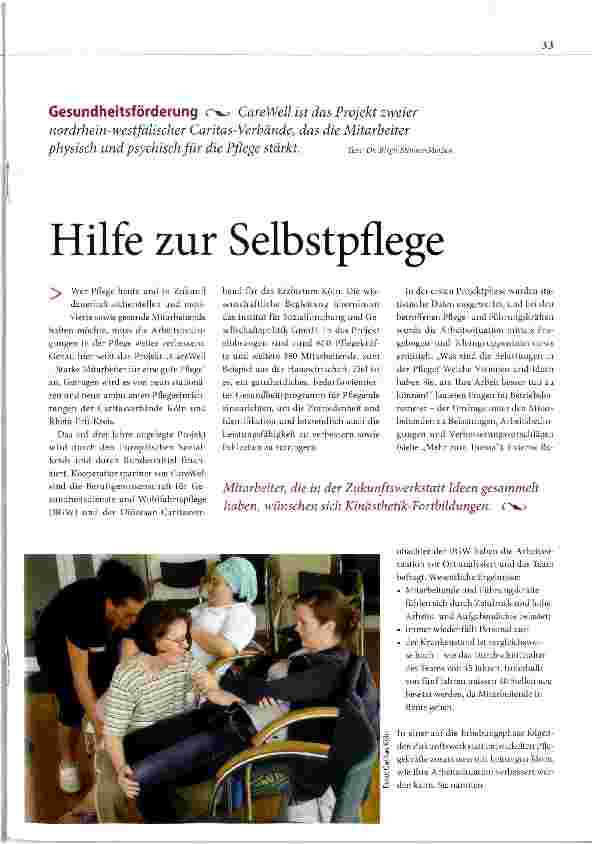 Vorschauseite 1: Hilfe zur Selbstpflege