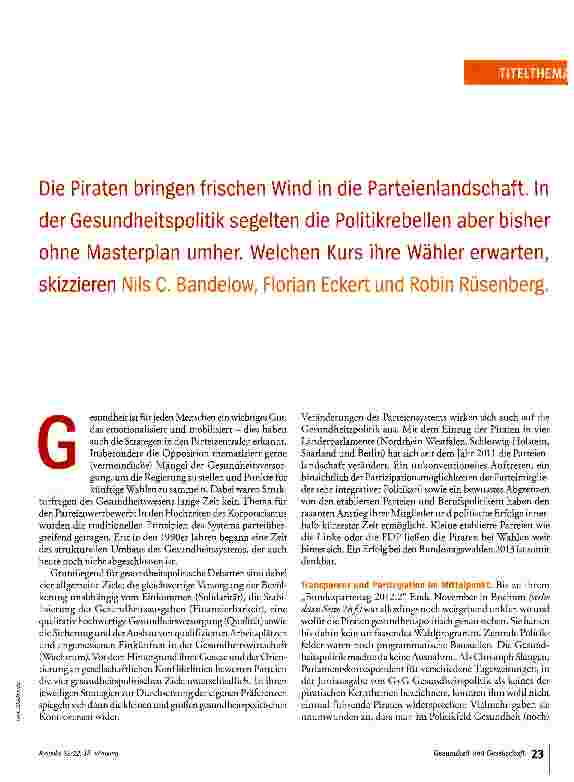 Vorschauseite 2: Piraten auf Gesundheitskurs