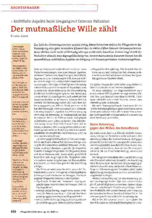 Vorschauseite 1: Der mutmaßliche Wille zählt