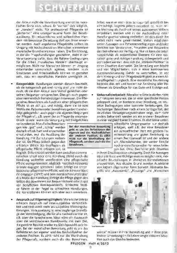 Vorschauseite 3: MORAL UND ETHIK IN DER PFLEGE Was ist gut und richtig?