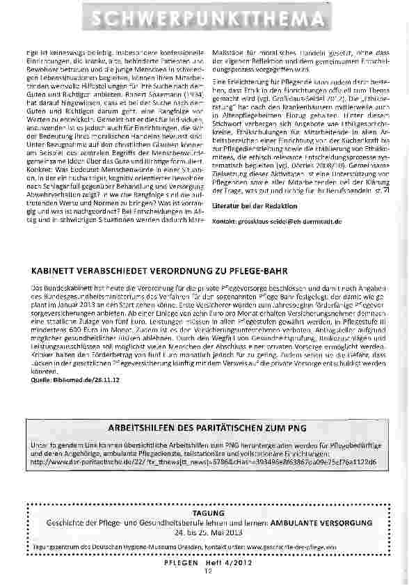 Vorschauseite 5: MORAL UND ETHIK IN DER PFLEGE Was ist gut und richtig?