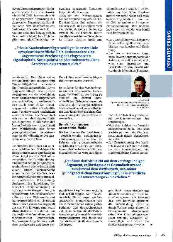 Vorschauseite 2: Kein Spiel ohne Grenzen! Die Privatisierung von Universitätsklinika unter verfassungsrechtlichen Aspekten