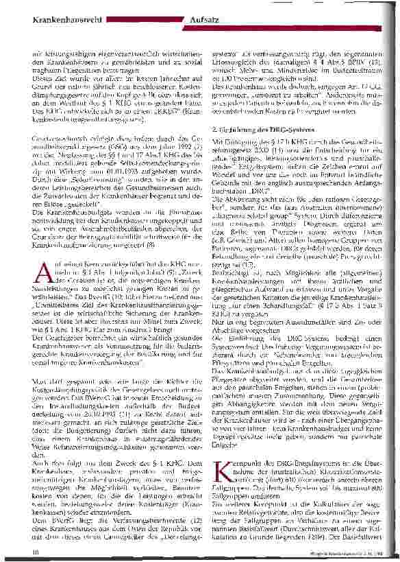 Vorschauseite 2: Aktuelle Fragen des Krankenhausrechts (1) Teil 1