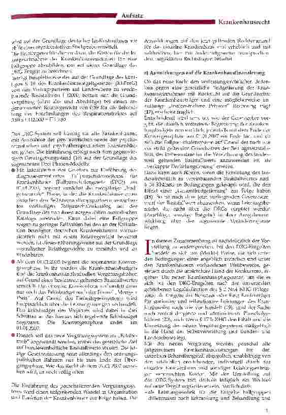 Vorschauseite 3: Aktuelle Fragen des Krankenhausrechts (1) Teil 1