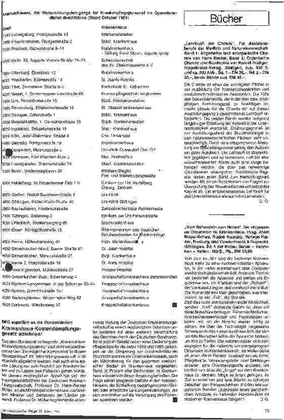 Vorschauseite 2: Namen und Adressen von Ausbildungsstätten Weiterbildung zur Pflegedienstleitung/Stationsleitung