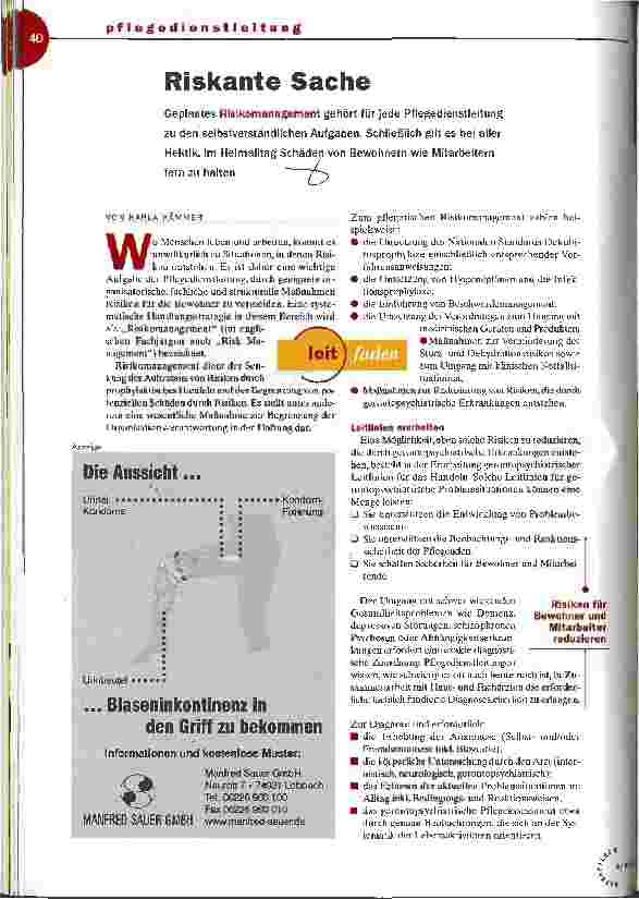Vorschauseite 1: Riskante Sache