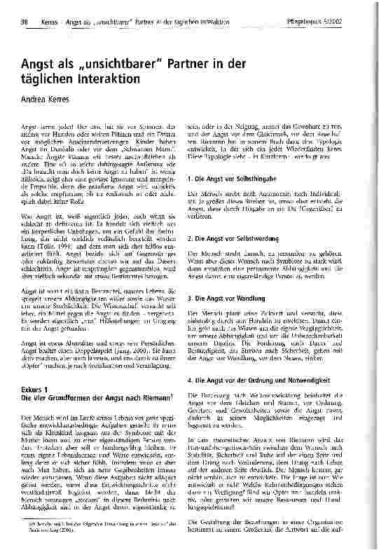 Vorschauseite 1: Angst als unsichtbarer Partner in der täglichen Interaktion