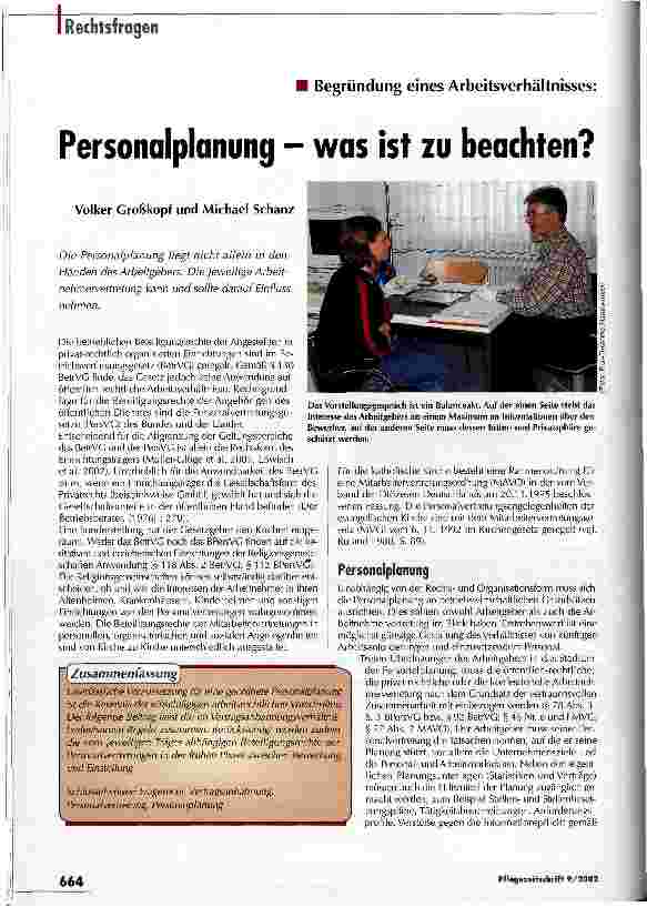 Vorschauseite 1: Personalplanung - was ist zu beachten? Begründung eines Arbeitsverhältnisses